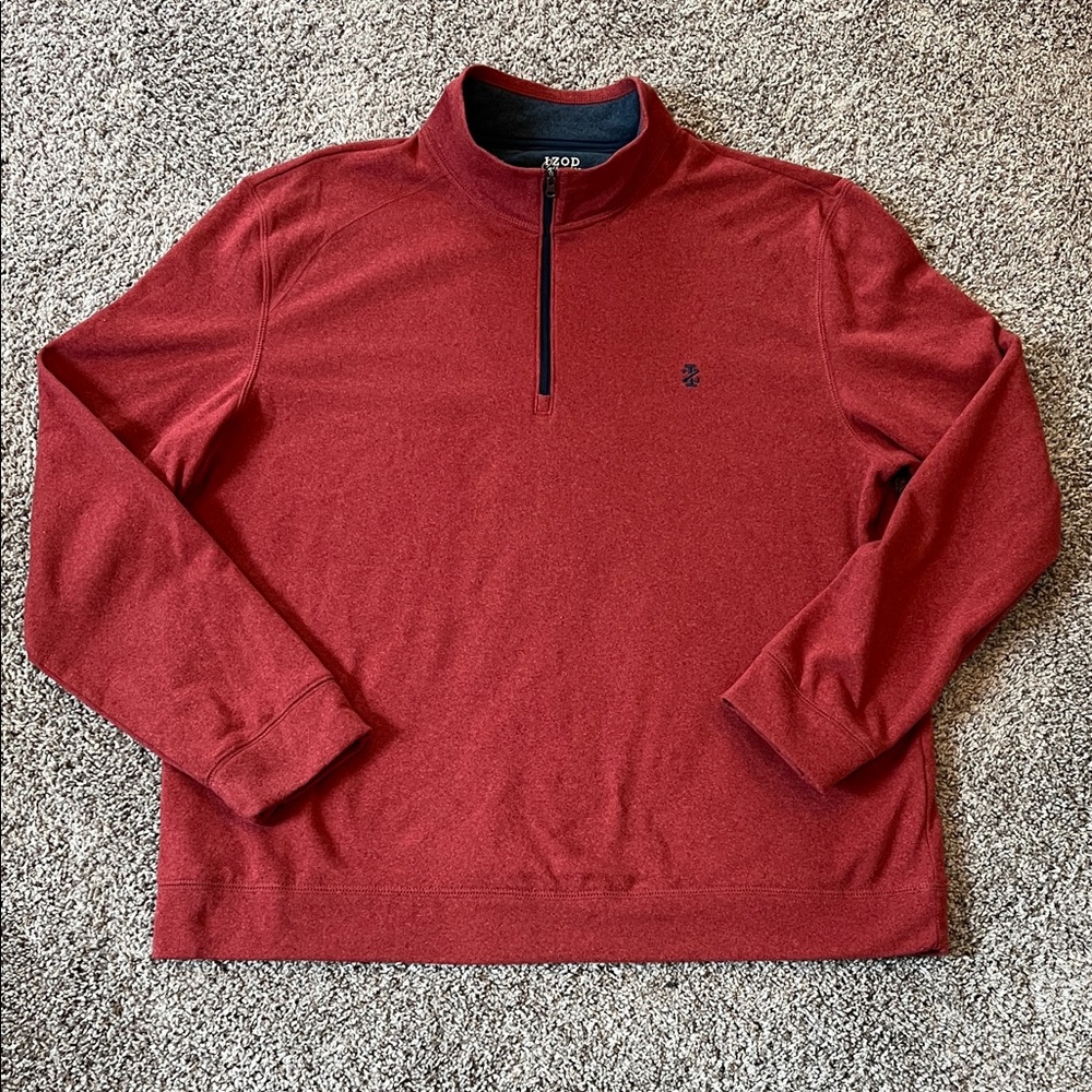 Izod Men's Zip-Up Sweater in Rich Red